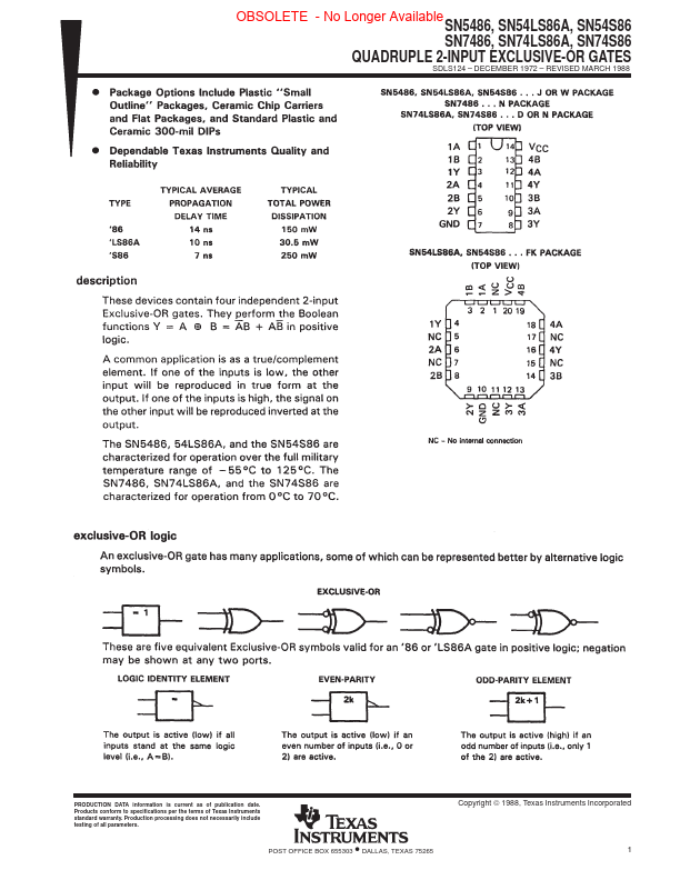 SNJ54LS86AW