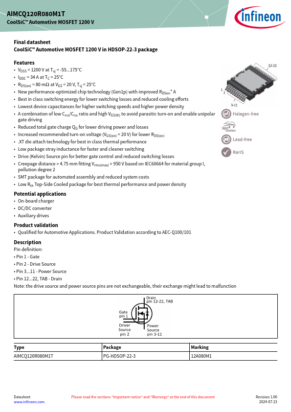 AIMCQ120R080M1T Datasheet Preview