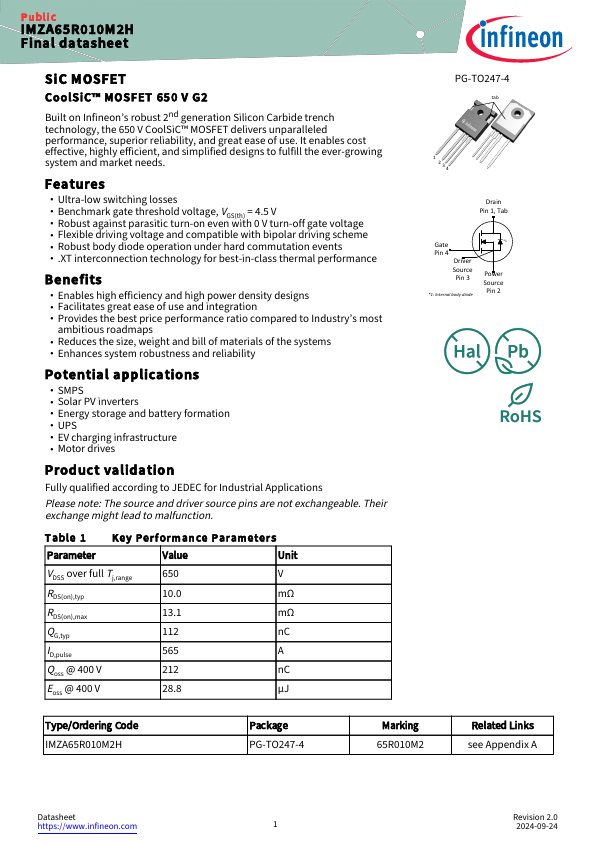 IMZA65R010M2H Datasheet Preview