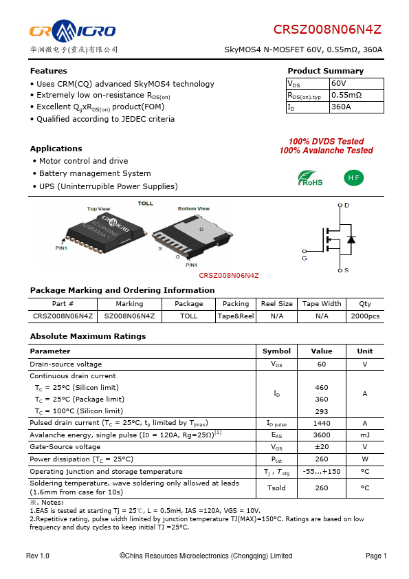 CRSZ008N06N4Z Datasheet Preview