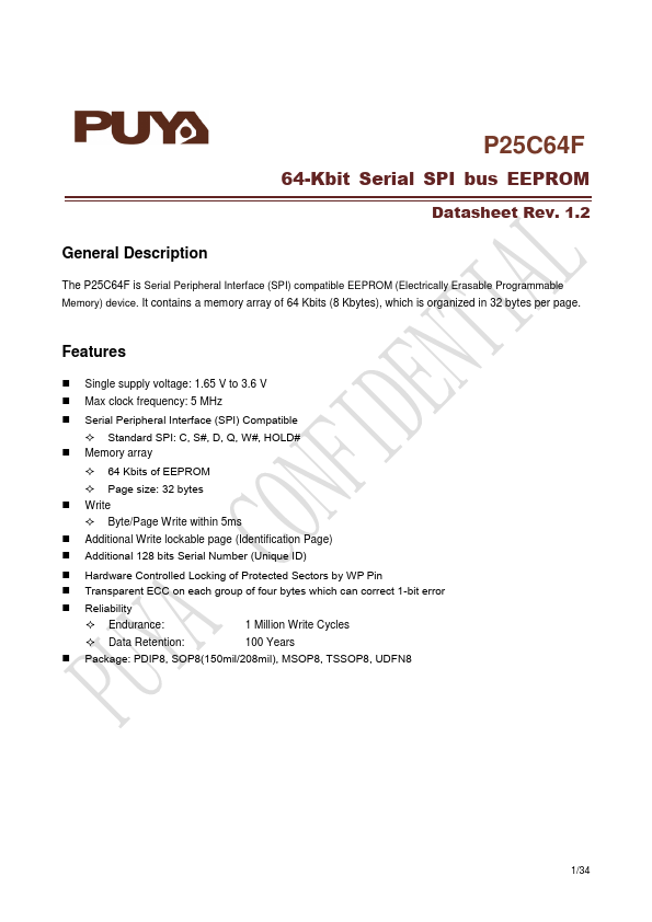 P25C64F Datasheet Preview