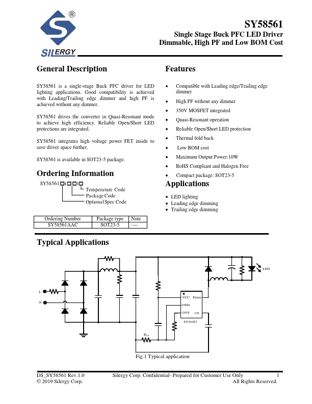 SY58561 datasheet page 1 preview