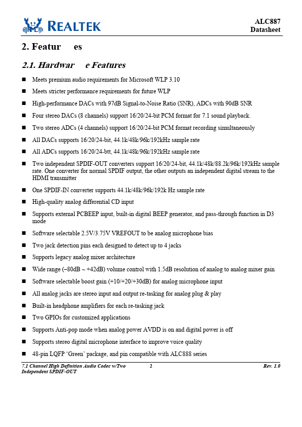 ALC887 page 3 preview