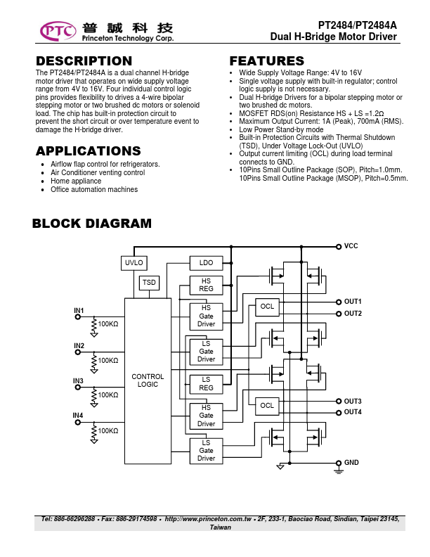 PT2484 Datasheet Preview