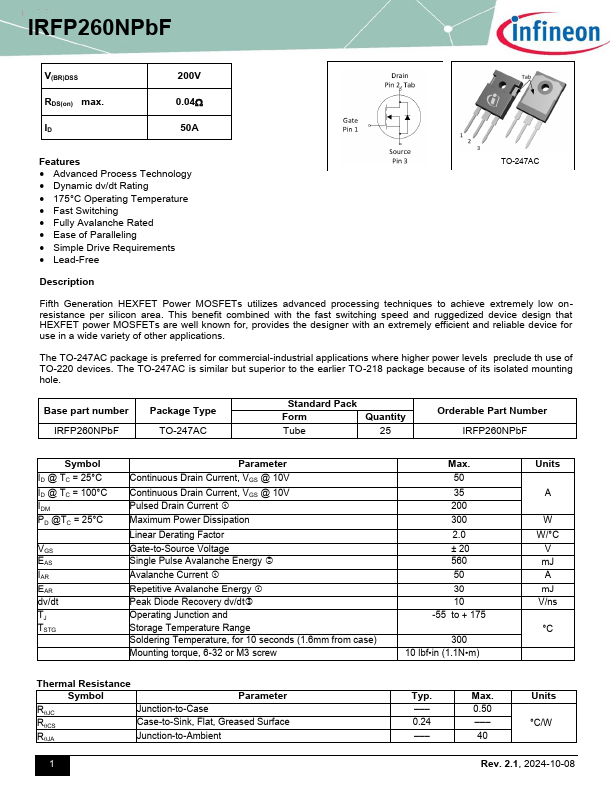 IRFP260NPbF Datasheet Preview