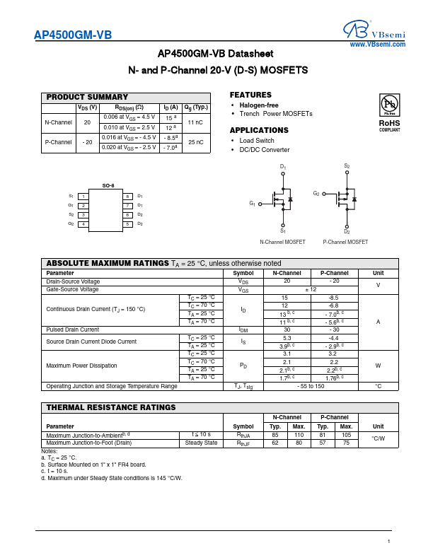 AP4500GM Datasheet Preview
