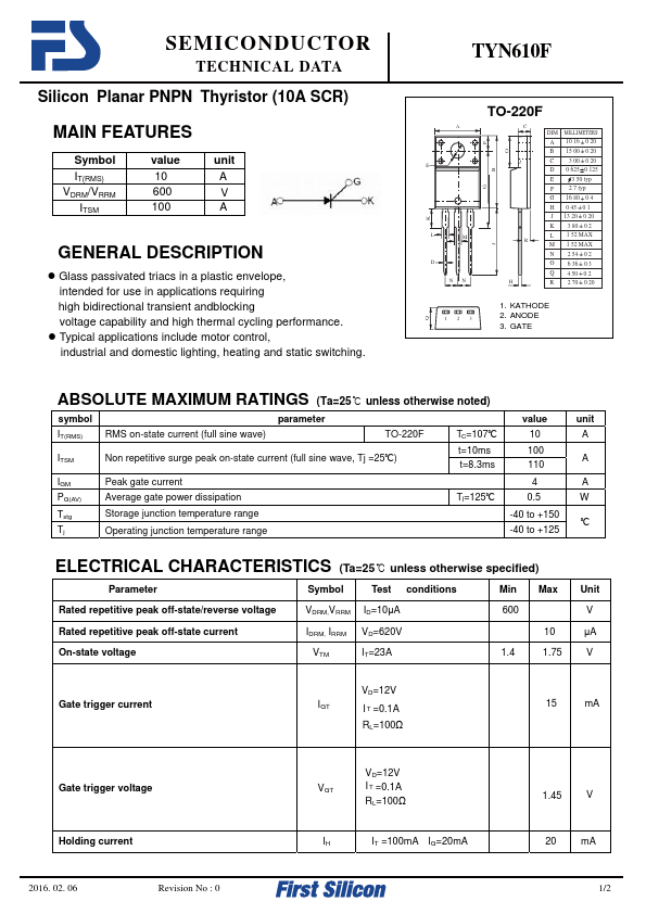 TYN610F Datasheet Preview