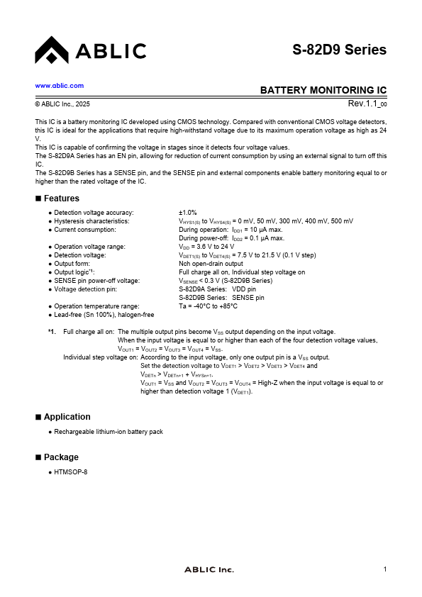 S-82D9 Datasheet Preview