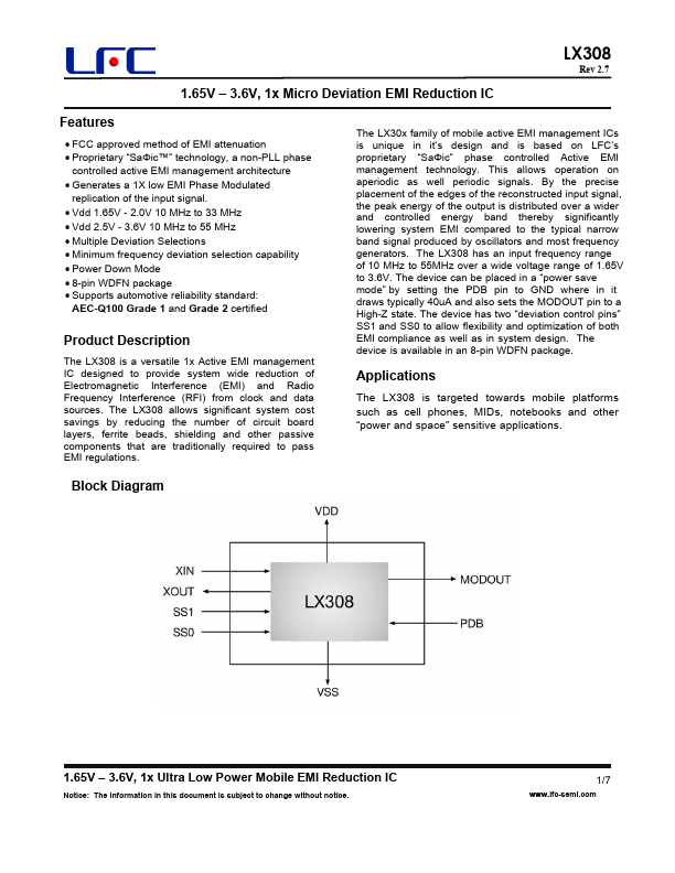 LX308 Datasheet Preview