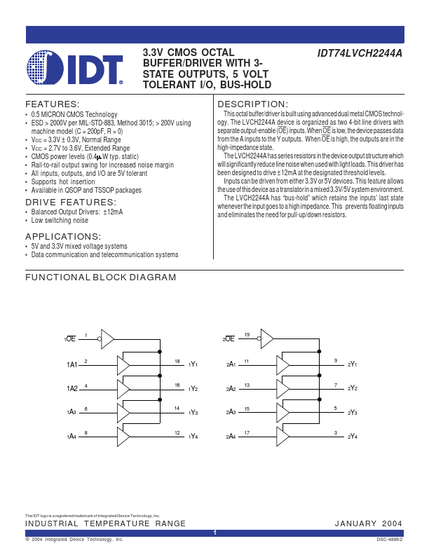 IDT74LVCH2244A