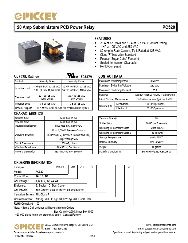 PC520 Datasheet Preview