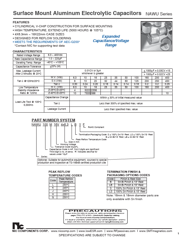 NAWU100M100V8X10.5JBF