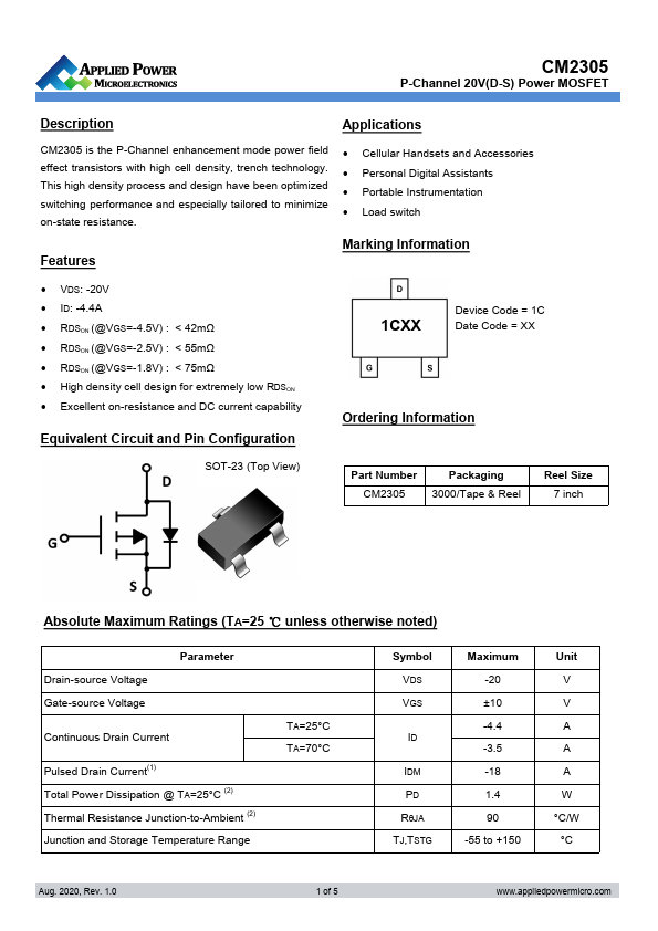 CM2305 Datasheet Preview