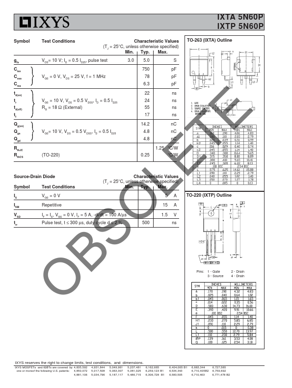 IXTA5N60P
