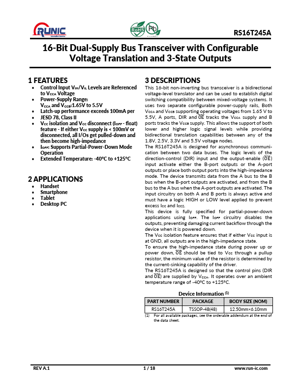RS16T245A Datasheet Preview