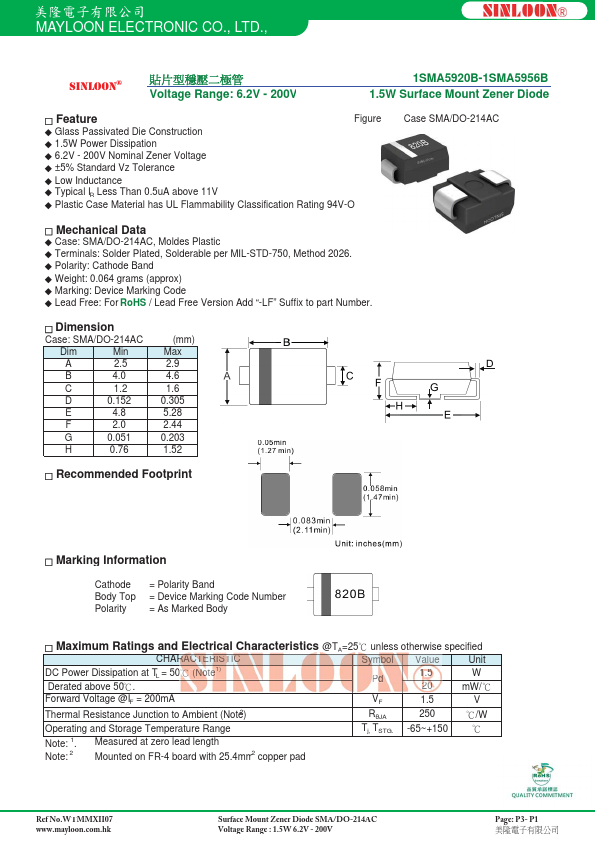 1SMA5936B