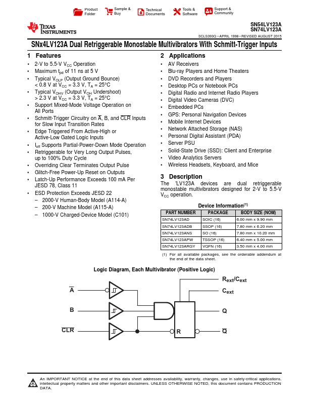 SN54LV123A