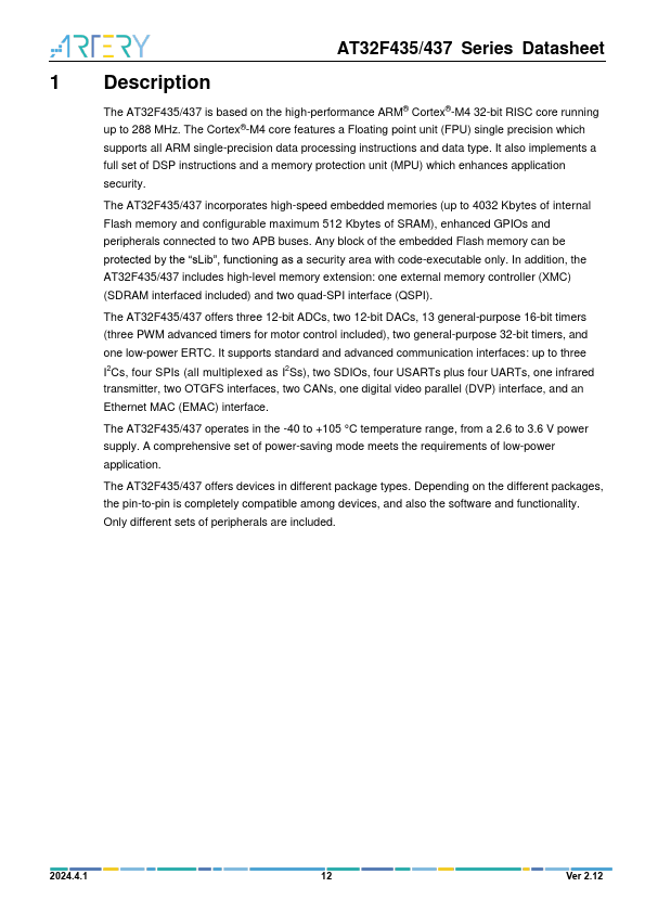 AT32F437ZMT7 page 3 preview
