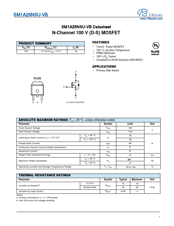 SM1A25NSU Datasheet Preview