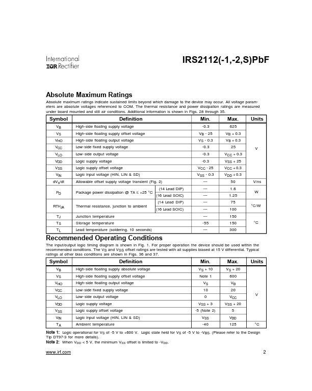 IRS2112-1SPBF