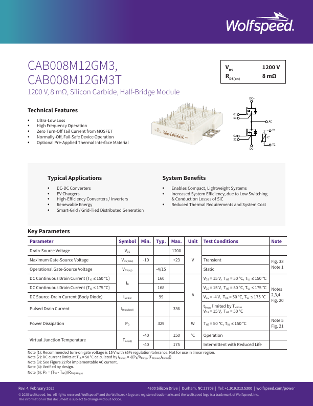 CAB008M12GM3 Datasheet Preview