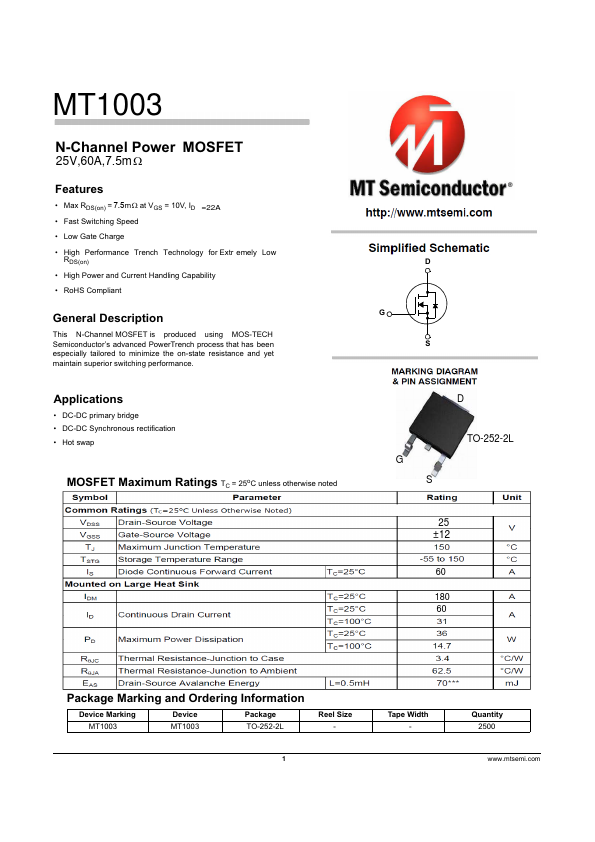 MT1003 Datasheet Preview