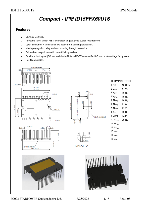 ID15FFX60U1S Datasheet Preview