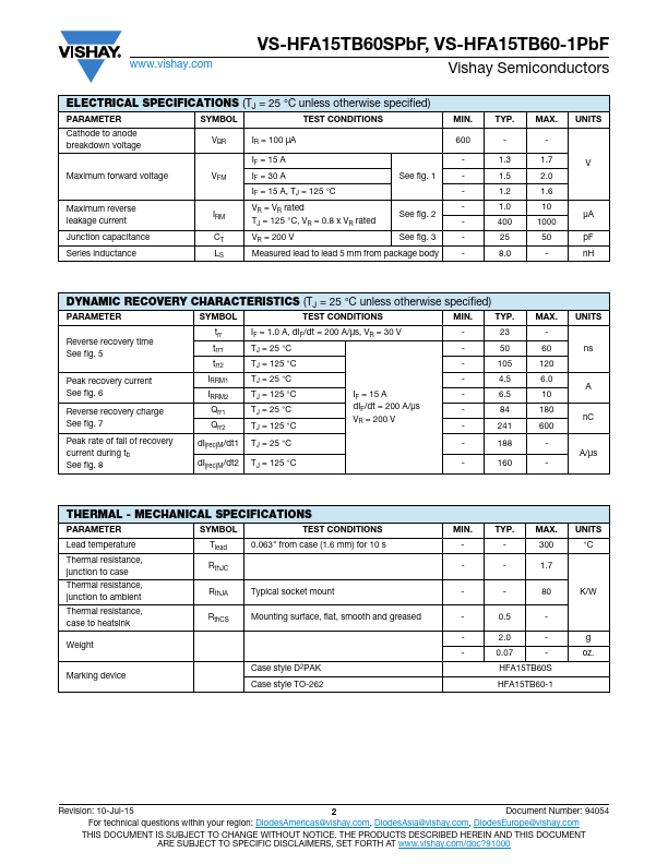 VS-HFA15TB60SPbF