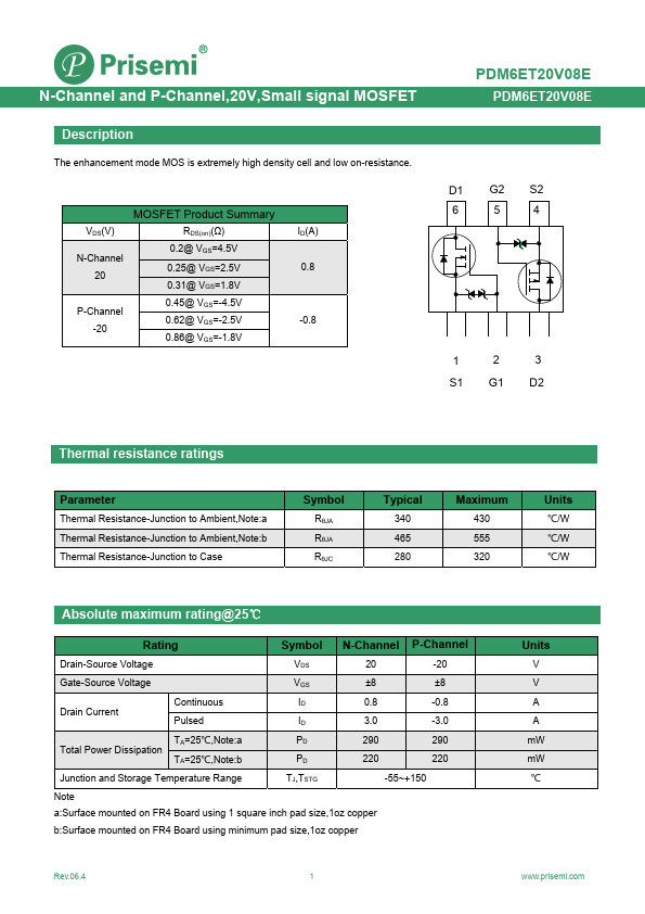 PDM6ET20V08E Datasheet Preview