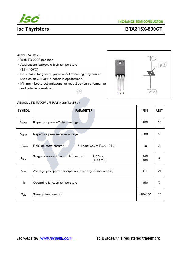 BTA316X-800CT