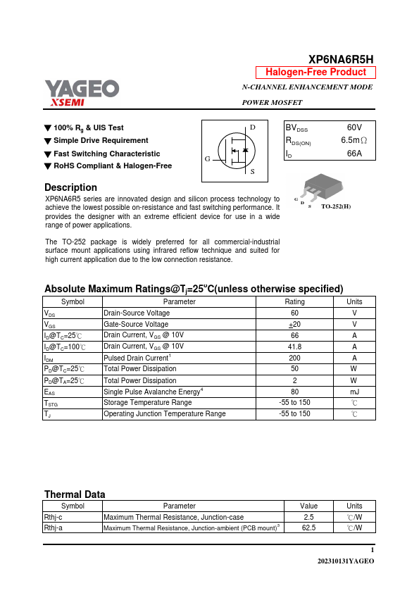 XP6NA6R5H Datasheet Preview