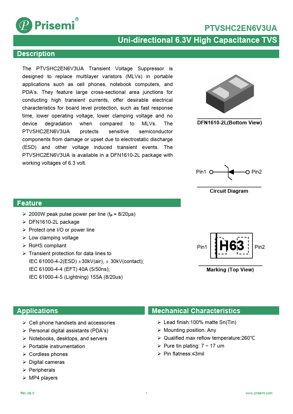 PTVSHC2EN6V3UA Datasheet Preview