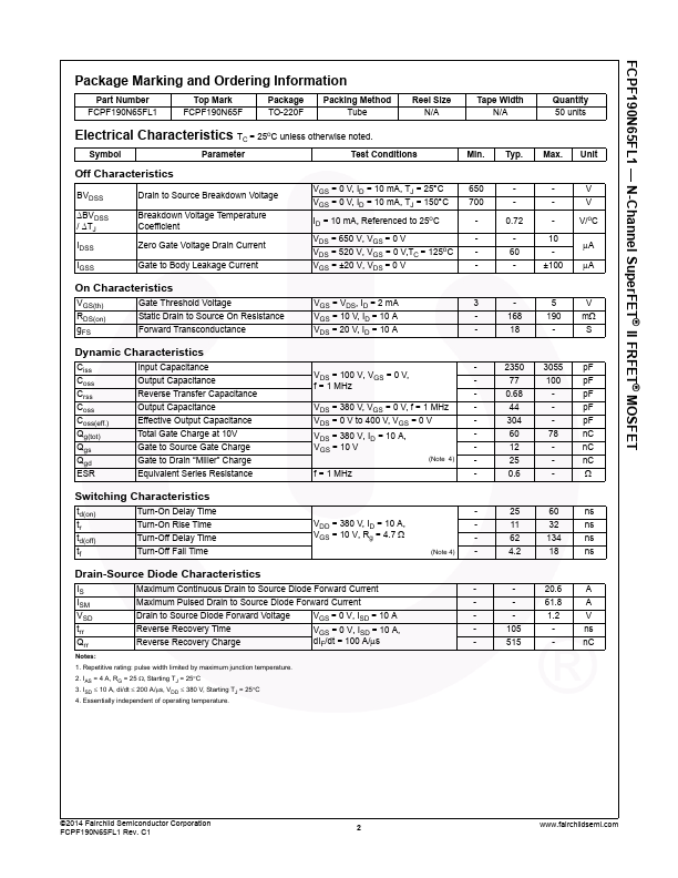 FCPF190N65FL1