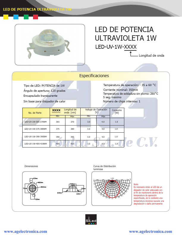 LED-UV-1W-405-410NM