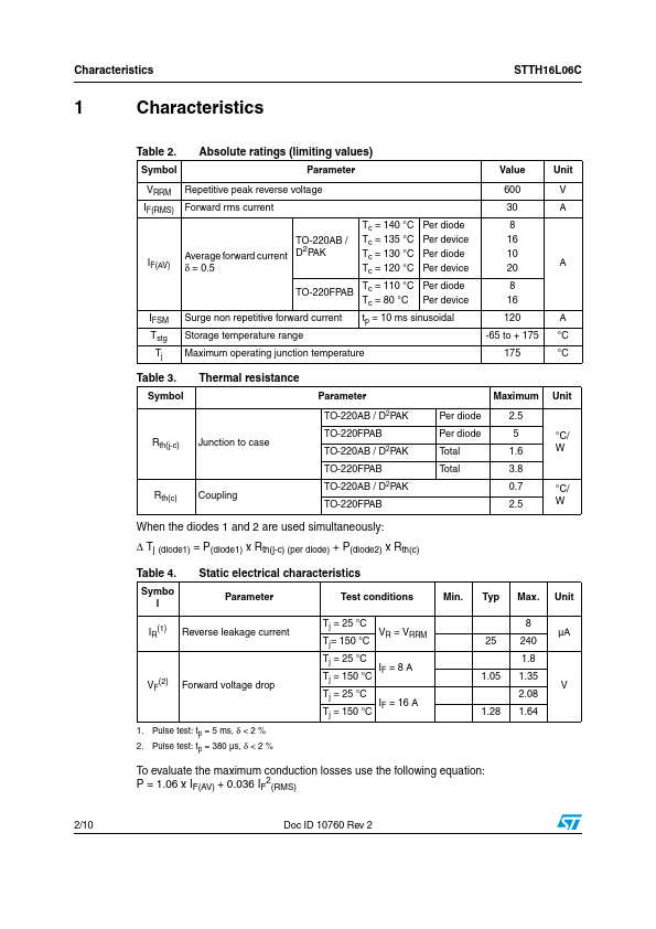 STTH16L06CFP