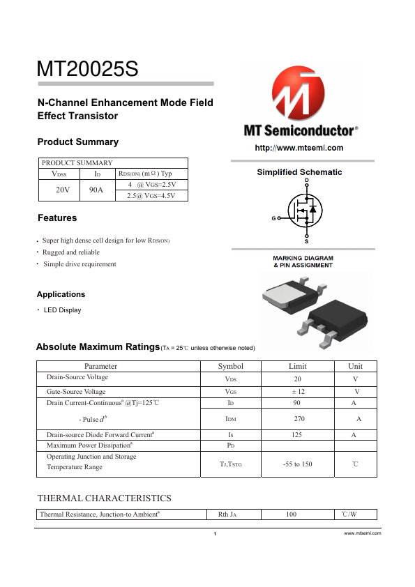 MT20025S Datasheet Preview