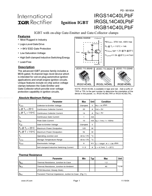 IRGS14C40LPBF