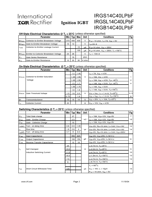 IRGS14C40LPBF