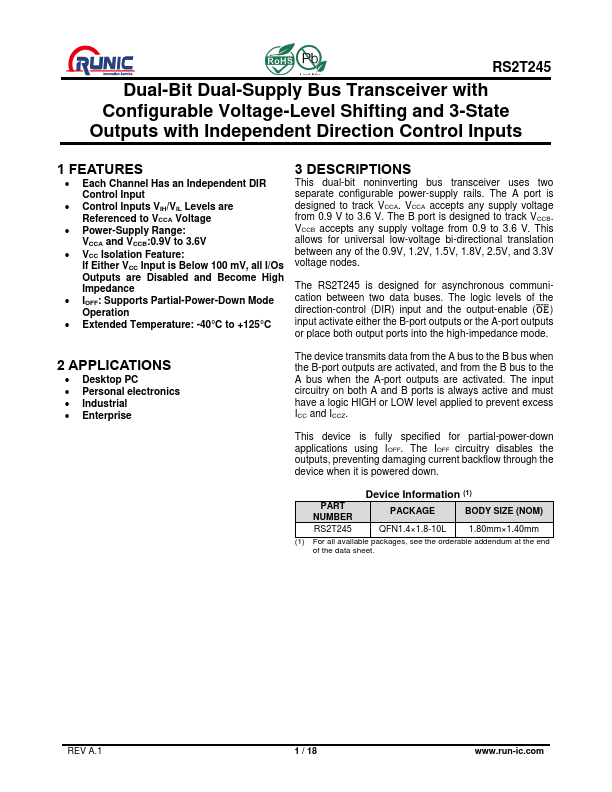 RS2T245 Datasheet Preview