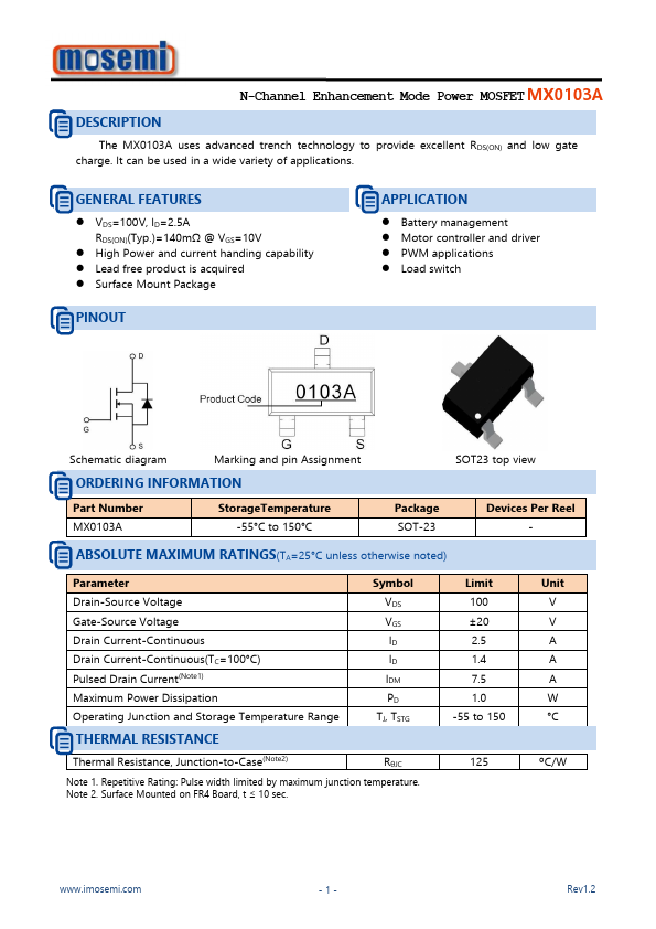 MX0103A Datasheet Preview