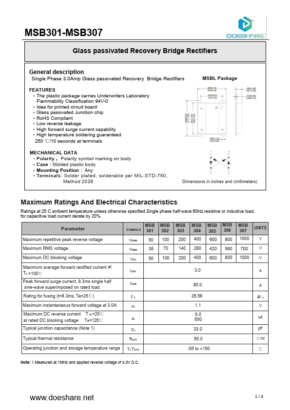 MSB301 Datasheet Preview