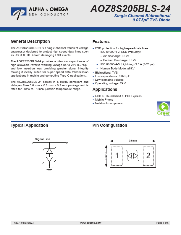 AOZ8S205BLS-24 Datasheet Preview