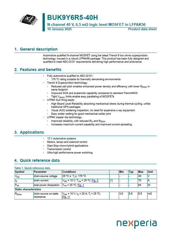 BUK9Y6R5-40H Datasheet Preview