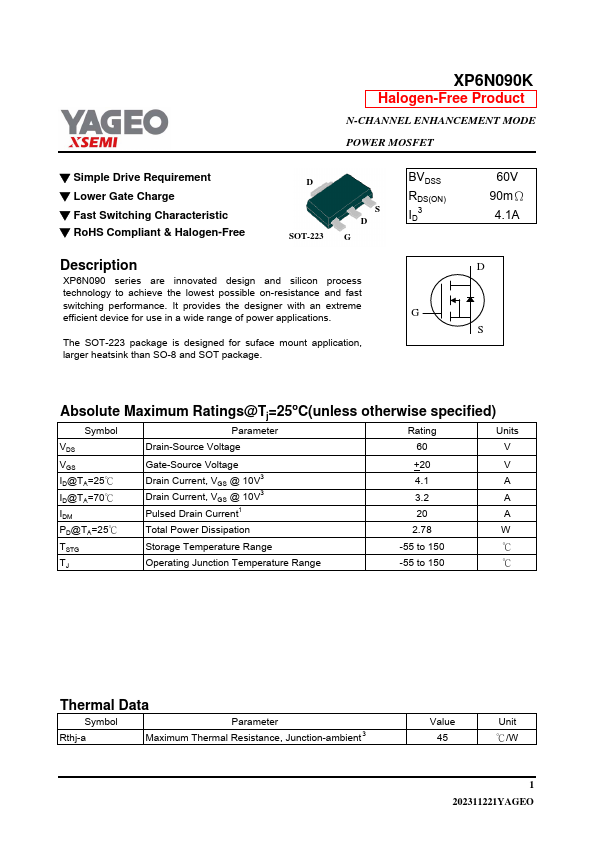 XP6N090K Datasheet Preview
