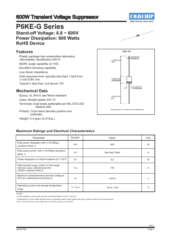 P6KE91C-G