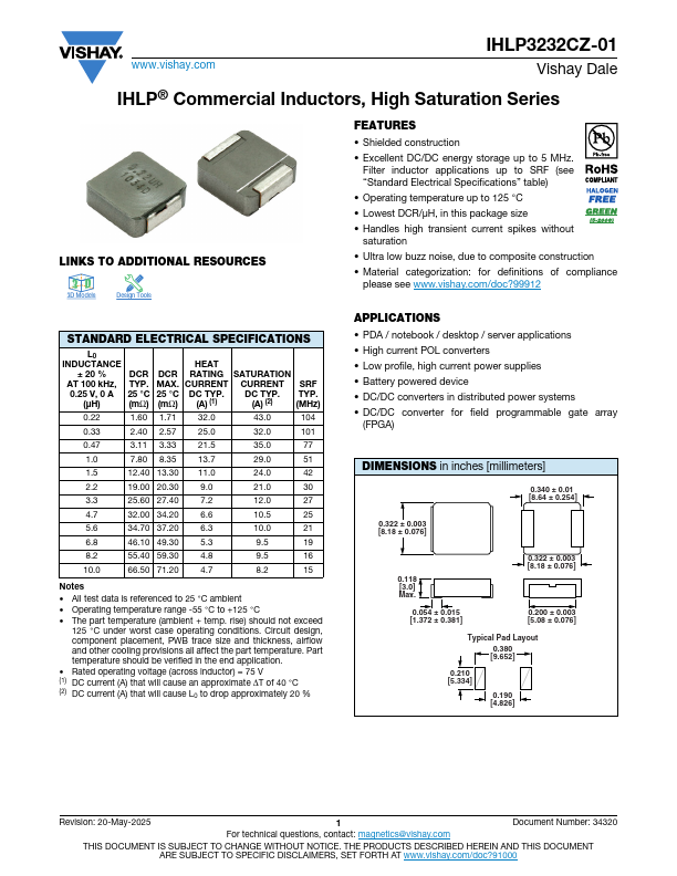 IHLP3232CZ-01 Datasheet Preview