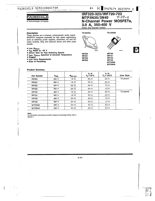IRF323 Datasheet Preview