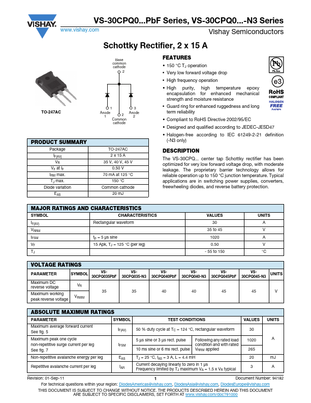 VS-30CPQ040PbF