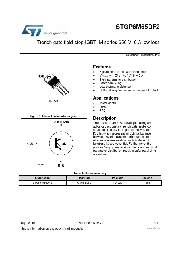 STGP6M65DF2