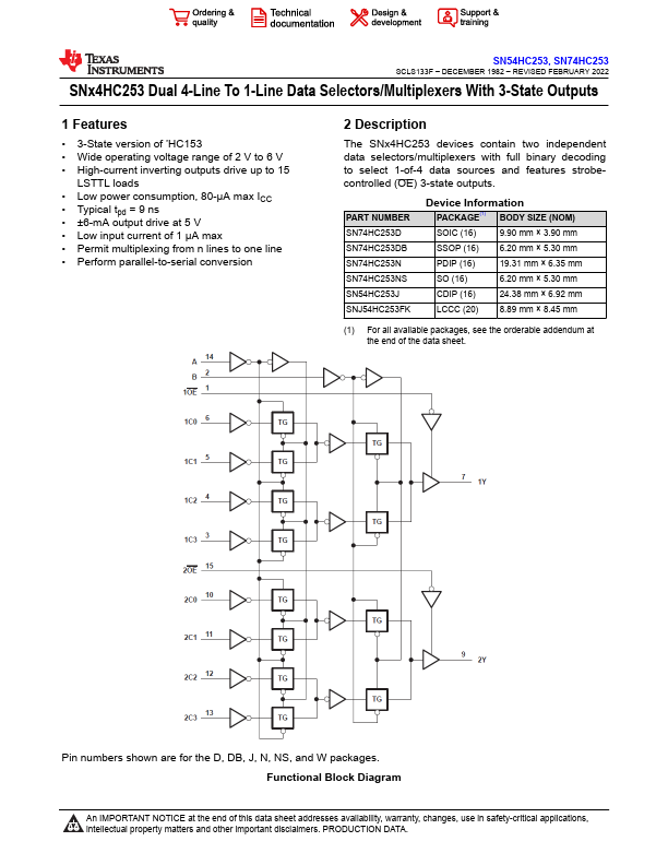 SN54HC253J